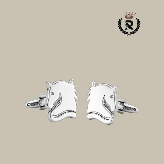 Horse Head Cufflinks in Sterling Silver