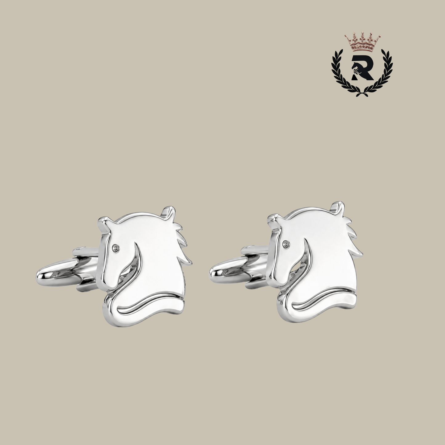 Horse Head Cufflinks in Sterling Silver