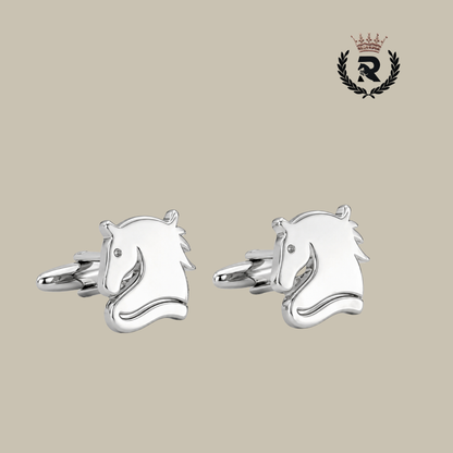 Horse Head Cufflinks in Sterling Silver