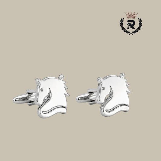 Horse Head Cufflinks in Sterling Silver