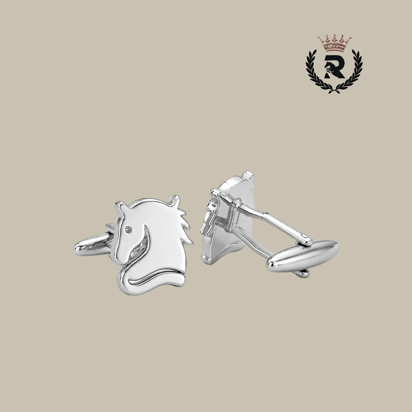 Horse Head Cufflinks in Sterling Silver