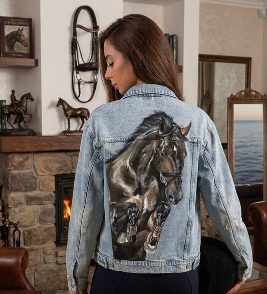 Custom  Painted Denim Jacket